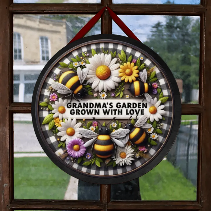 Personalized Grandma Wooden Sign - Mother's Day Gift Idea for Grandma - Grandma's Garden Grown With Love