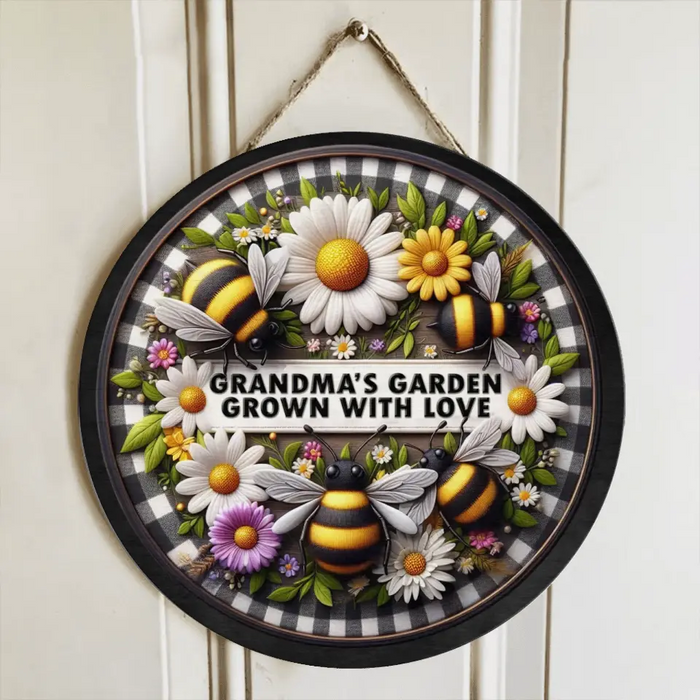 Personalized Grandma Wooden Sign - Mother's Day Gift Idea for Grandma - Grandma's Garden Grown With Love