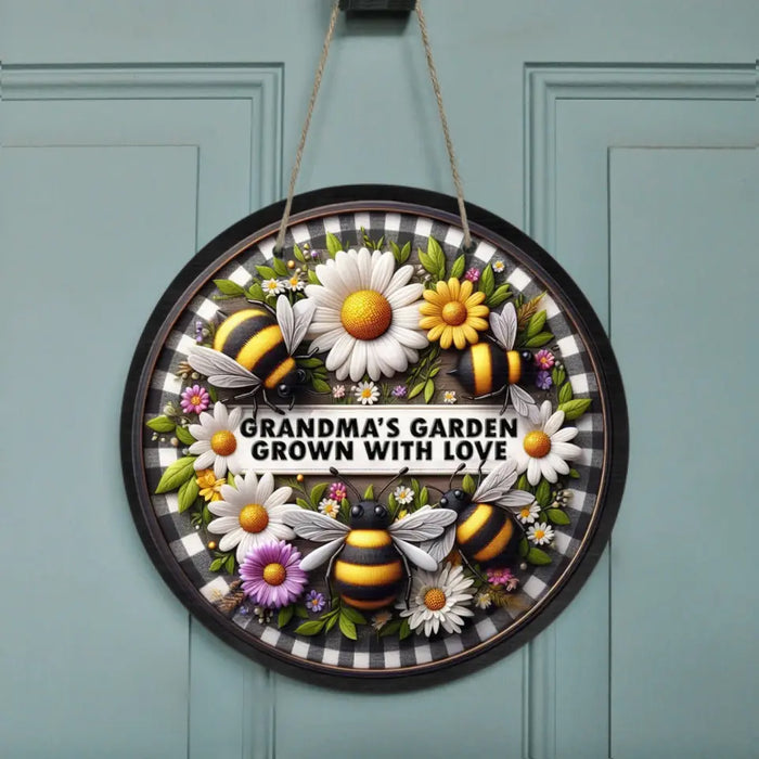 Personalized Grandma Wooden Sign - Mother's Day Gift Idea for Grandma - Grandma's Garden Grown With Love