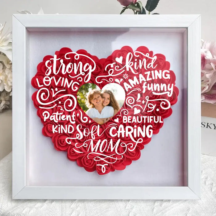 Custom Personalized Mother Flower Shadow Box - Upload Photo - Mother's Day Gift Idea