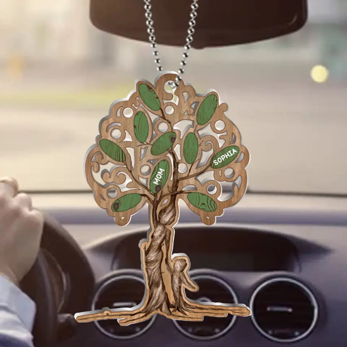 Custom Personalized Tree Of Life Mom Aluminum Car Ornament - Mom With Upto 5 Children - Mother's Day Gift For Mom