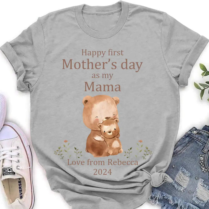 Custom Personalized Happy First Mother's Day Shirt/Baby Onesie - Gift Idea For Mom/ Grandma/ Baby/ Mother's Day