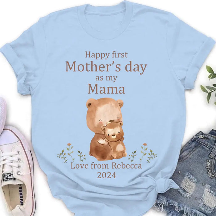 Custom Personalized Happy First Mother's Day Shirt/Baby Onesie - Gift Idea For Mom/ Grandma/ Baby/ Mother's Day