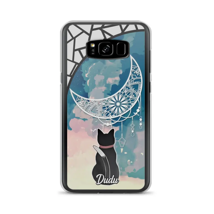 Custom Personalized Black Cat Phone Case - Gift Idea For Cat Lover - Case For iPhone/Samsung