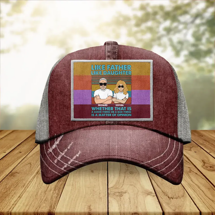 Custom Personalized Dad Baseball Cap - Father's Day Gift Idea for Dad - Like Father Like Daughter