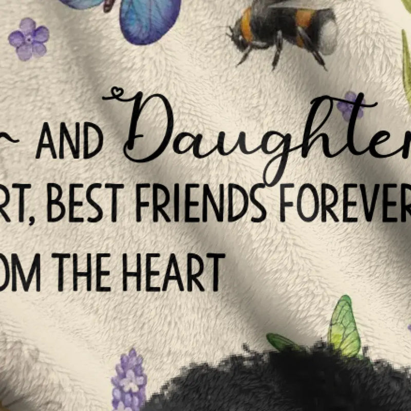 Personalized Mother And Daughter Quilt/Fleece Throw Blanket/Pillow Cover - Mother's Day Gift Idea - Mother And Daughter From The Start, Best Friends Forever From The Heart