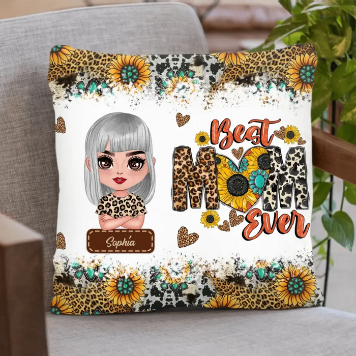 Custom Personalized Mom Pillow Cover - Mother's Day Gift Idea - Best Mom Ever