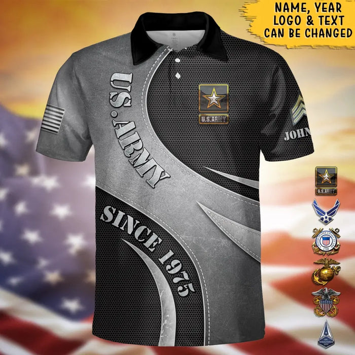 Custom Personalized Veteran All-Over Print Polo Shirt - Gift Idea For Veteran/ Father's Day