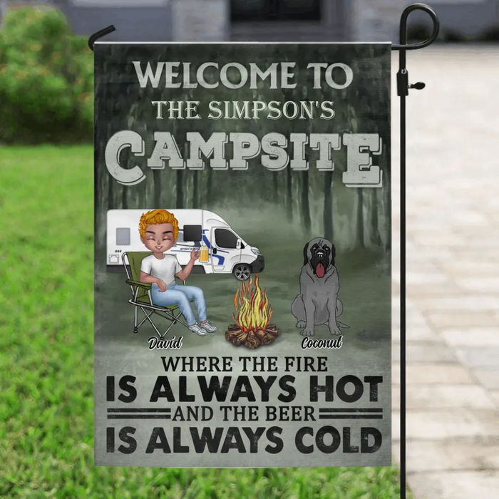 Custom Personalized Camping Flag Sign - Gift Idea for Camping Lovers - Welcome To Campsite