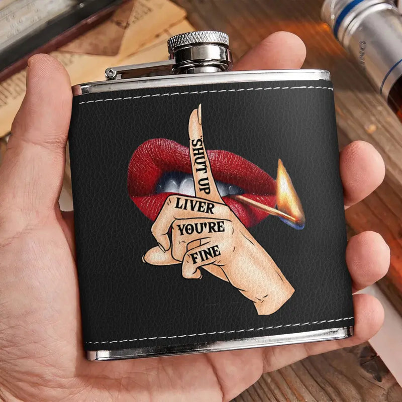 Personalized Leather Flask - Gift Idea for Friends/Besties