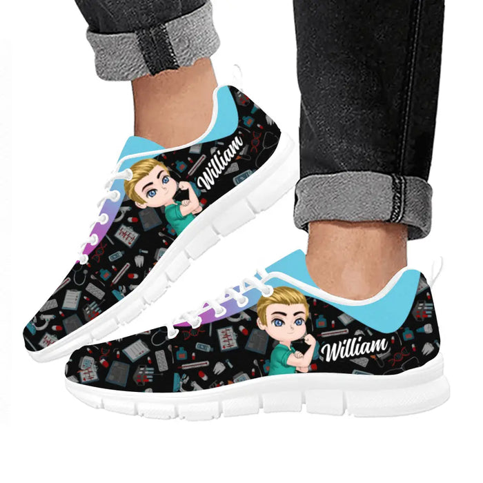Custom Personalized Male Nurse Sneakers - Gift Idea For Nurse/Birthday Gift