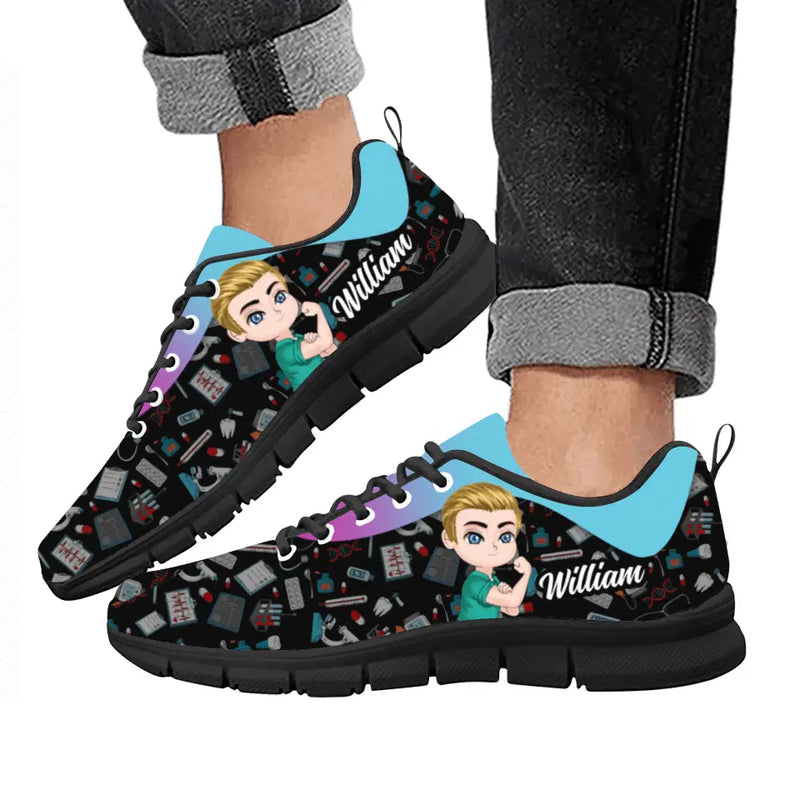 Personalized Male Nurse Sneakers - Birthday Gift Idea For Nurse