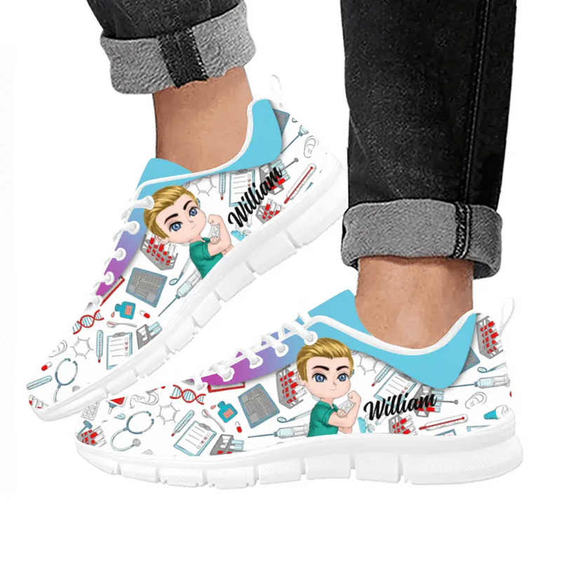 Personalized Male Nurse Sneakers - Birthday Gift Idea For Nurse