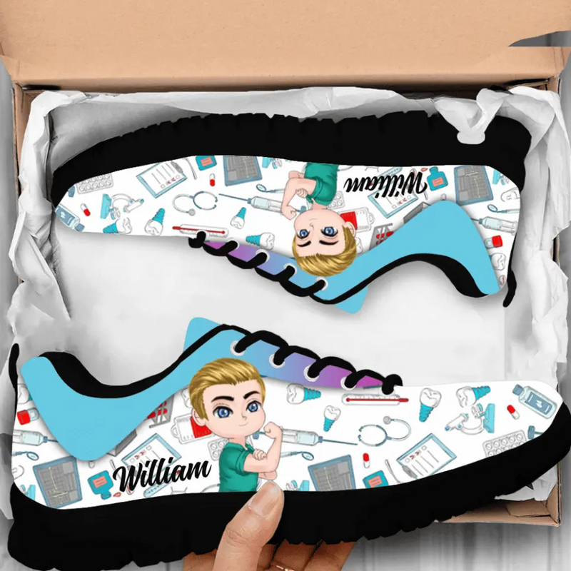 Personalized Male Nurse Sneakers - Birthday Gift Idea For Nurse