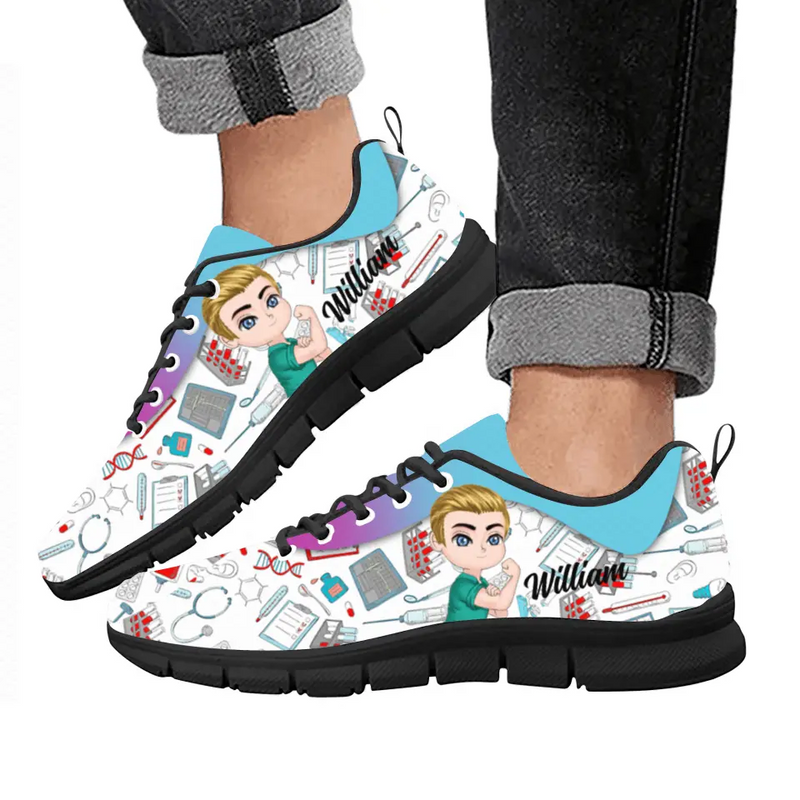 Personalized Male Nurse Sneakers - Birthday Gift Idea For Nurse