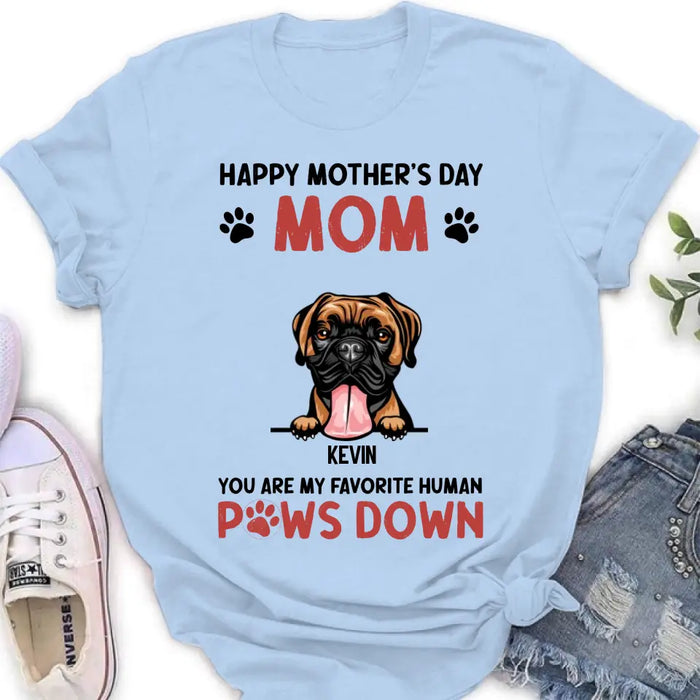 Personalized Dog Mom Shirt/Hoodie - Up to 5 Dogs - Mother's Day Gift Idea for Dog Lovers - Happy Mother's Day
