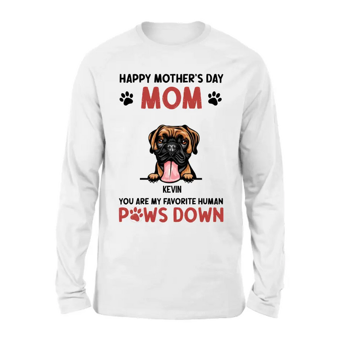 Personalized Dog Mom Shirt/Hoodie - Up to 5 Dogs - Mother's Day Gift Idea for Dog Lovers - Happy Mother's Day