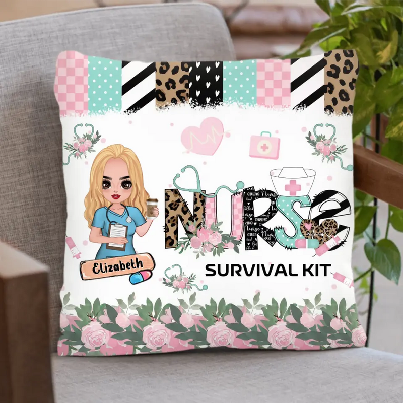 Personalized Nurse Pillow Cover - Gift Idea For Nurse/Mother's Day/Birthday - Nurse Survival Kit