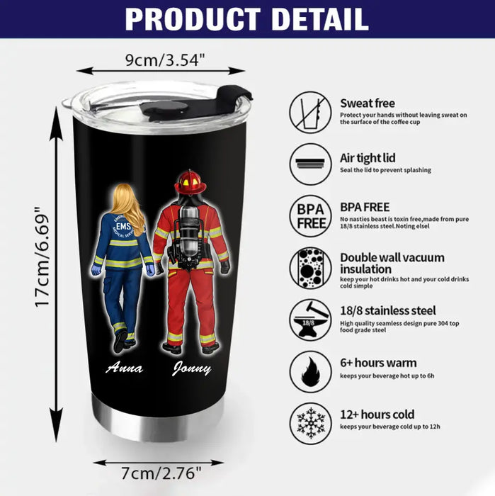 Custom Personalized Dad Tumbler - Father's Day Gift Idea for Firefighter/EMS - Like Father Like Daughter