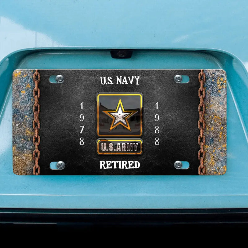 Personalized Retired Veteran License Plate - Father's Day Gift Idea for Veteran