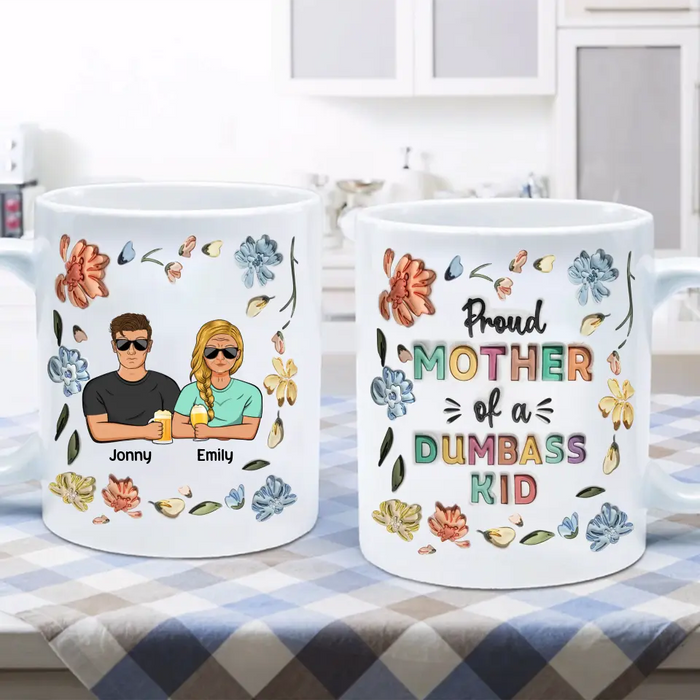 Custom Personalized Mother Coffee Mug -  Mom With Upto 3 Children - Mother's Day Gift Idea - Proud Mother Of A Few Kids