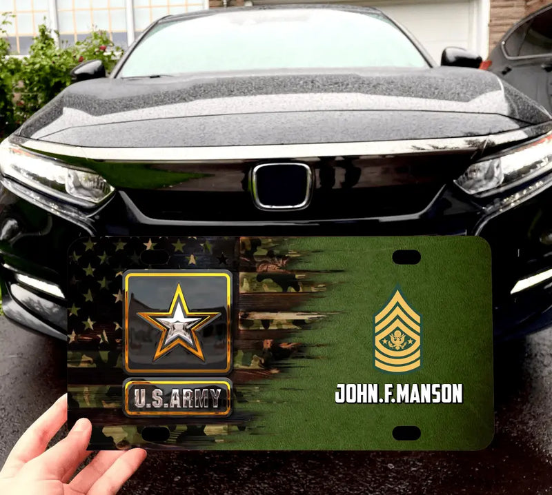 Personalized U.S Army Force License Plate - Father's Day Gift Idea For Veteran