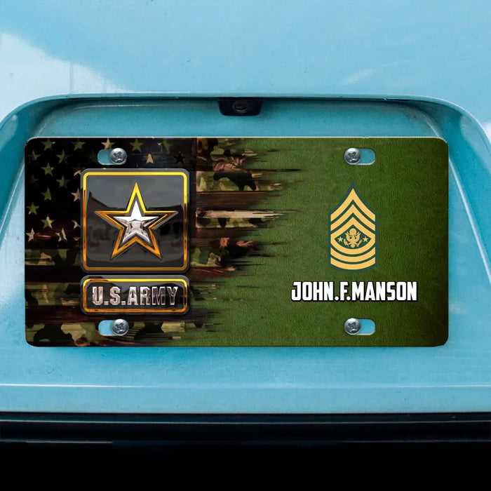 Custom Personalized U.S Army Force License Plate - Father's Day Gift Idea For Veteran