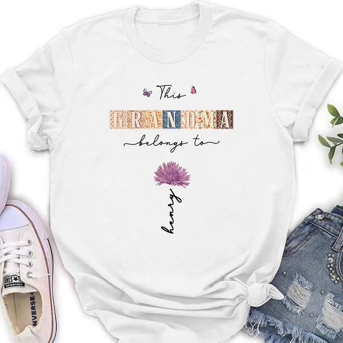 Custom Personalized Grandma Shirt/ Hoodie - Upto 12 Kids - Mother's Day Gift Idea for Grandma - This Grandma Belongs To