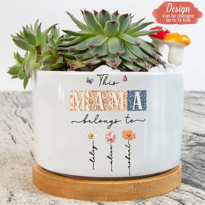 Custom Personalized Grandma Birth Month Flower Plant Pot - Mother's Day Gift Idea For Grandma/ Mom - Upto 12 Kids
