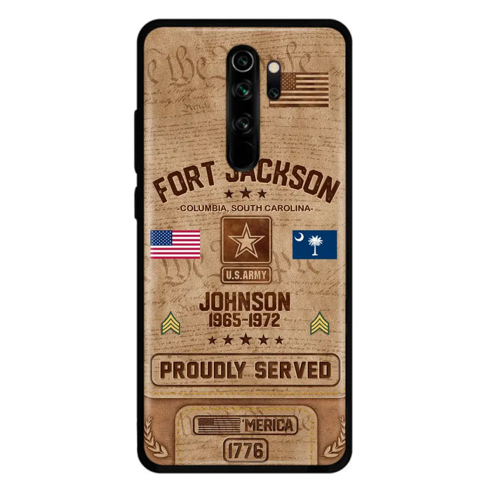 Custom Personalized Veteran Phone Case - Gift For Veteran - Birthday/ Father's Day Gift - Proudly Served - Case For Xiaomi/ Oppo/ Huawei