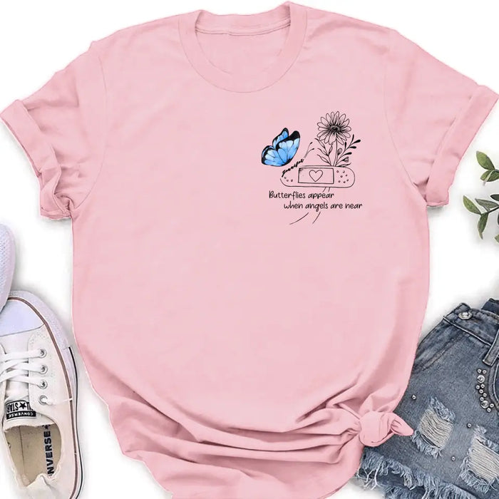 Personalized Memorial Unisex T-shirt/Long Sleeve/Sweatshirt/Hoodie - Memorial Gift Idea - Butterflies Appear When Angels Are Near