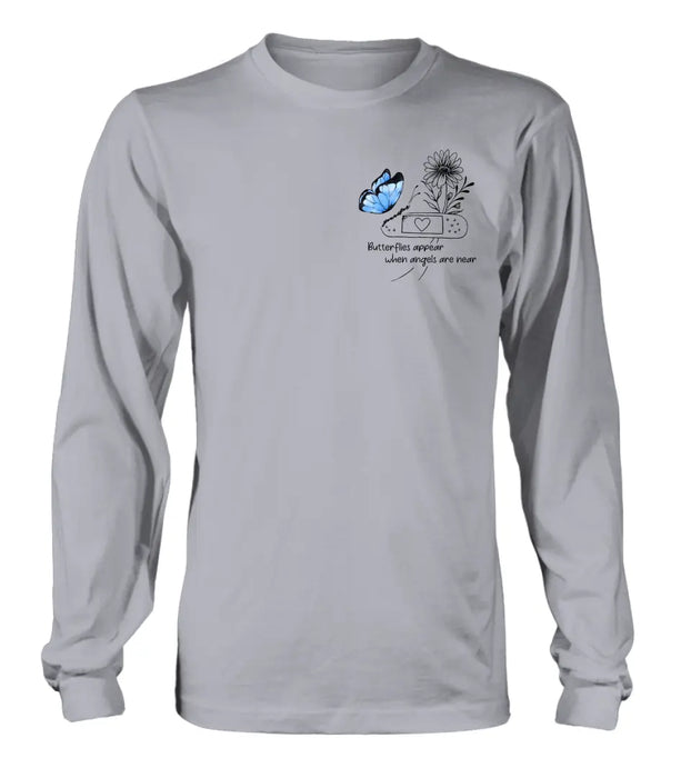 Personalized Memorial Unisex T-shirt/Long Sleeve/Sweatshirt/Hoodie - Memorial Gift Idea - Butterflies Appear When Angels Are Near