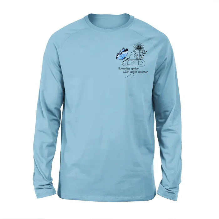 Personalized Memorial Unisex T-shirt/Long Sleeve/Sweatshirt/Hoodie - Memorial Gift Idea - Butterflies Appear When Angels Are Near