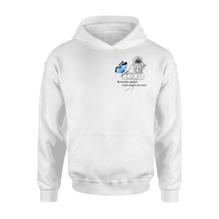 Personalized Memorial Unisex T-shirt/Long Sleeve/Sweatshirt/Hoodie - Memorial Gift Idea - Butterflies Appear When Angels Are Near