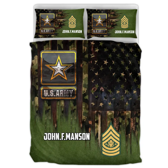 Custom Personalized U.S Army Force Quilt Bed Sets - Gift Idea For Veteran/ Father's Day/ Mother's Day