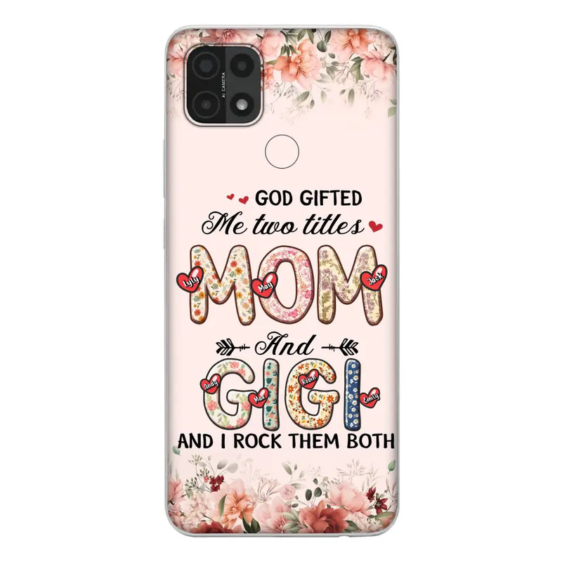Personalized Grandma Phone Case - Up to 7 Kids & 7 Grandkids - Mother's Day Gift Idea for Grandma/Mom - God Gifted Me Two Titles - Case for Xiaomi/Oppo/Huawei