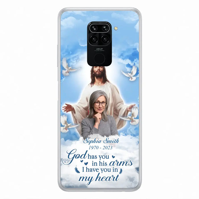 Custom Personalized Memorial Photo Phone Case - Memorial Gift Idea for Mother's Day/Father's Day - God Has You In His Arms I Have You In My Heart - Case for Xiaomi/Huawei/Oppo