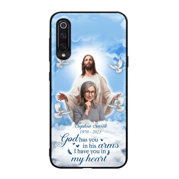 Custom Personalized Memorial Photo Phone Case - Memorial Gift Idea for Mother's Day/Father's Day - God Has You In His Arms I Have You In My Heart - Case for Xiaomi/Huawei/Oppo