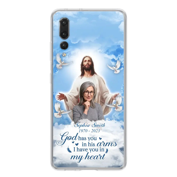 Custom Personalized Memorial Photo Phone Case - Memorial Gift Idea for Mother's Day/Father's Day - God Has You In His Arms I Have You In My Heart - Case for Xiaomi/Huawei/Oppo