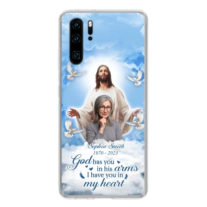 Custom Personalized Memorial Photo Phone Case - Memorial Gift Idea for Mother's Day/Father's Day - God Has You In His Arms I Have You In My Heart - Case for Xiaomi/Huawei/Oppo