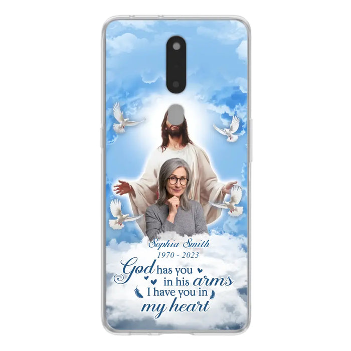 Custom Personalized Memorial Photo Phone Case - Memorial Gift Idea for Mother's Day/Father's Day - God Has You In His Arms I Have You In My Heart - Case for Xiaomi/Huawei/Oppo