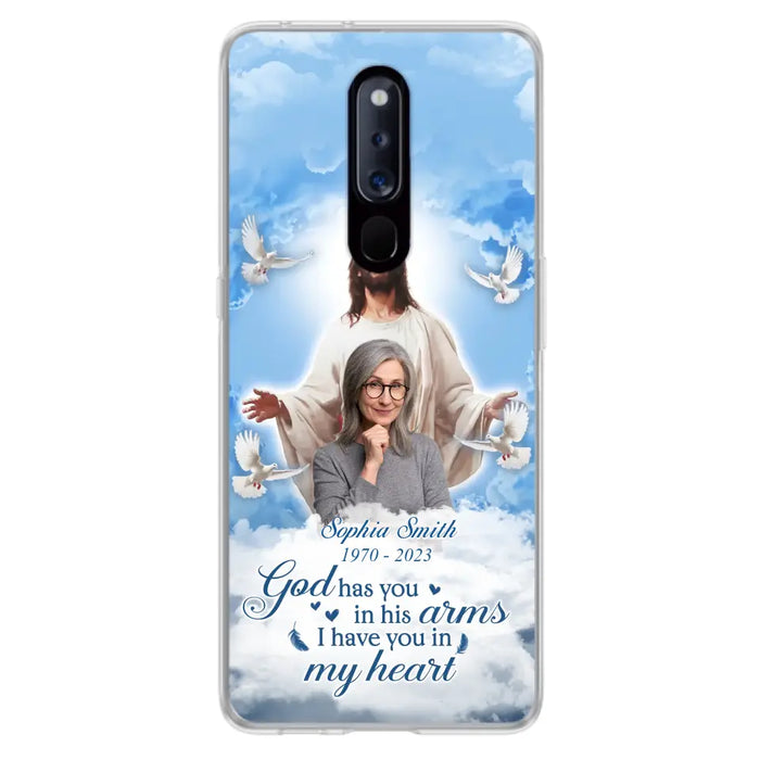 Custom Personalized Memorial Photo Phone Case - Memorial Gift Idea for Mother's Day/Father's Day - God Has You In His Arms I Have You In My Heart - Case for Xiaomi/Huawei/Oppo