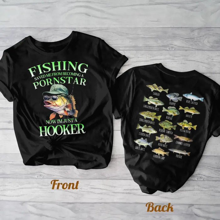 Custom Personalized Fishing AOP T-shirt - Father's Day Gift Idea for Fishing - Fishing Saved Me