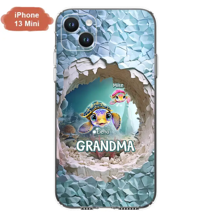 Personalized Turtle Phone Case - Up to 10 Kids - Mother's Day Gift Idea For Grandma - Case for iPhone/Samsung