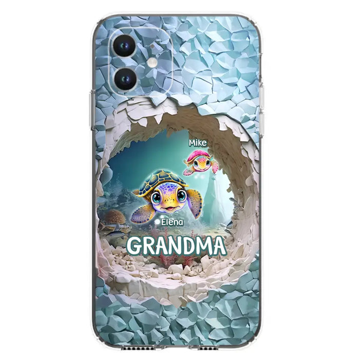 Personalized Turtle Phone Case - Up to 10 Kids - Mother's Day Gift Idea For Grandma - Case for iPhone/Samsung