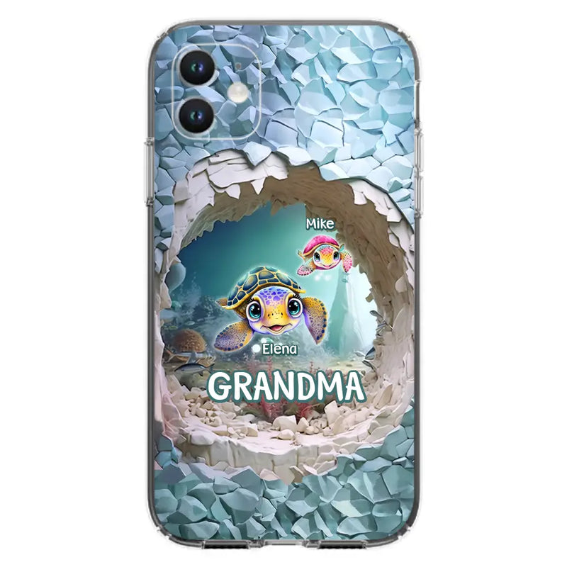 Personalized Turtle Phone Case - Up to 10 Kids - Mother's Day Gift Idea For Grandma - Case for iPhone/Samsung