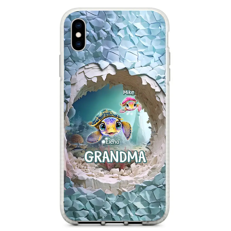Personalized Turtle Phone Case - Up to 10 Kids - Mother's Day Gift Idea For Grandma - Case for iPhone/Samsung