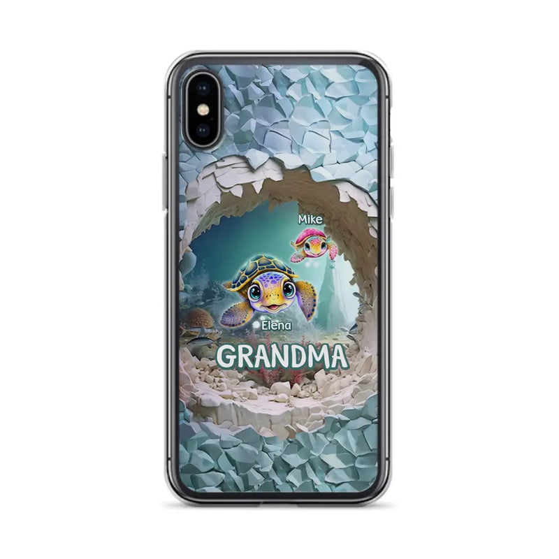 Personalized Turtle Phone Case - Up to 10 Kids - Mother's Day Gift Idea For Grandma - Case for iPhone/Samsung