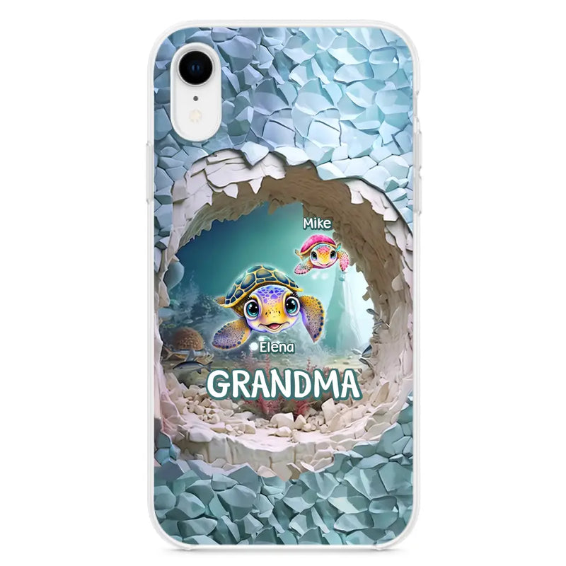 Personalized Turtle Phone Case - Up to 10 Kids - Mother's Day Gift Idea For Grandma - Case for iPhone/Samsung