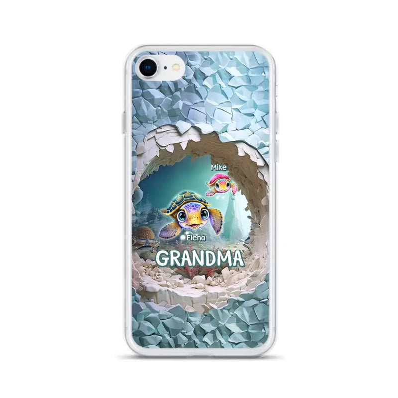 Personalized Turtle Phone Case - Up to 10 Kids - Mother's Day Gift Idea For Grandma - Case for iPhone/Samsung